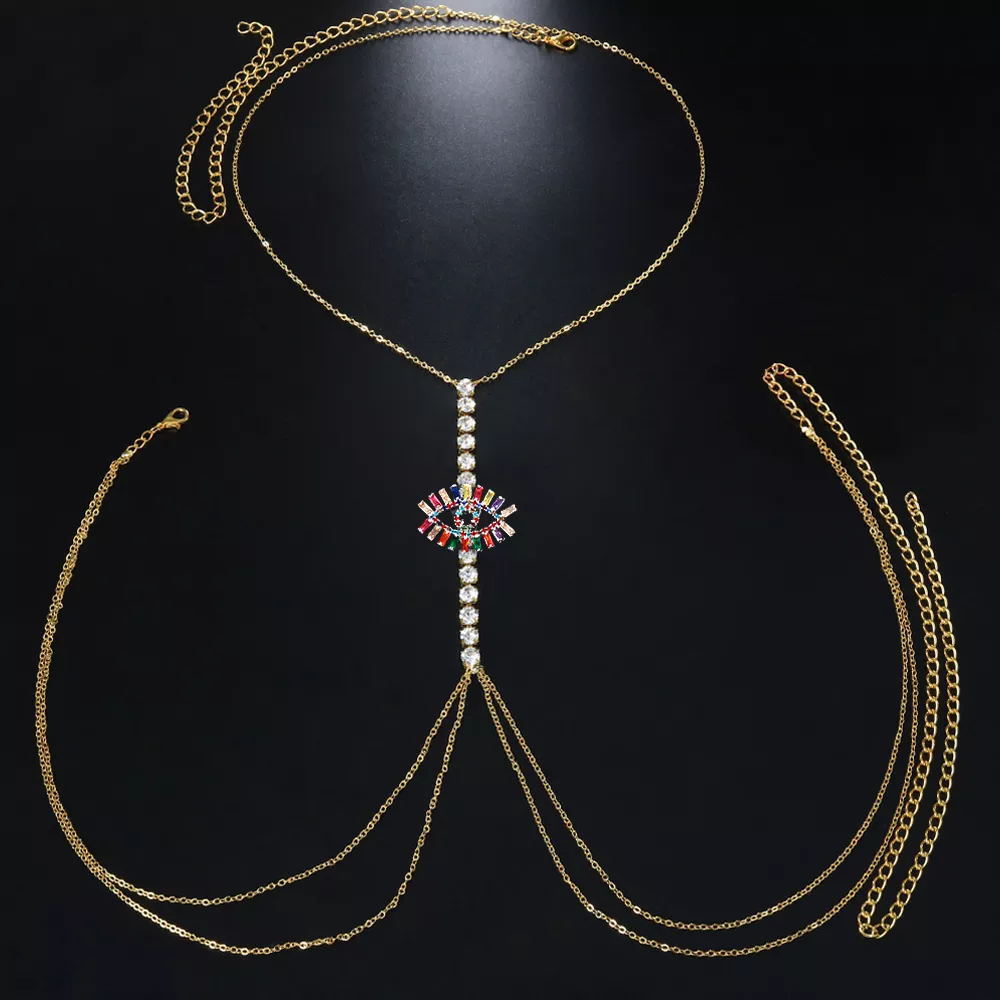 Zircon Chest Necklace Body Chain